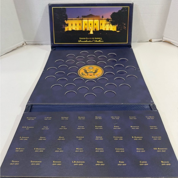 Presidential Dollar Coin Collection Display Case folder USA *scuffs - Picture 1 of 8